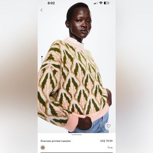 Oversized printed sweater by Mango